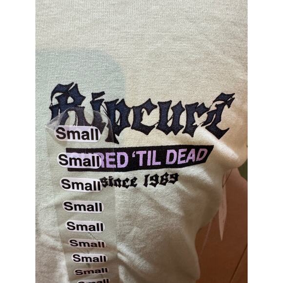 Rip Curl Skeleton Surf T-Shirt Shred Til Dead Pastel Green NWT - Picture 4 of 5